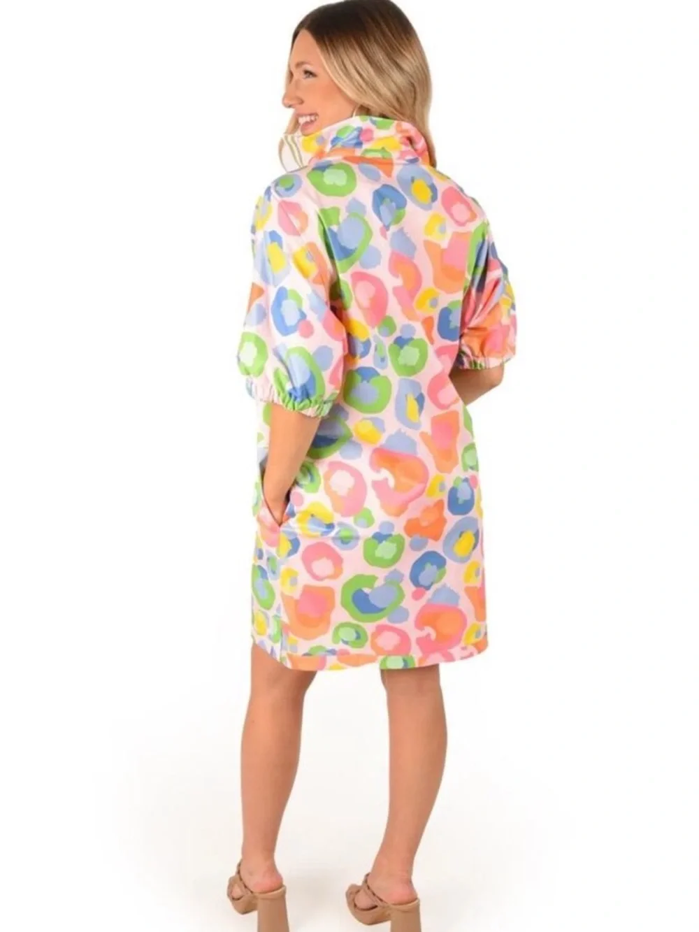 Emily McCarthy Poppy Dress in Multi Spot Cheetah Size Small - Picture 2 of 13